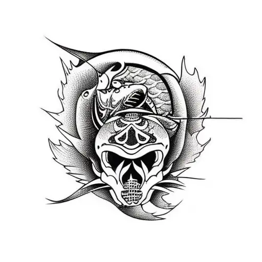 Fishing Koi Bass Skull Outdoors