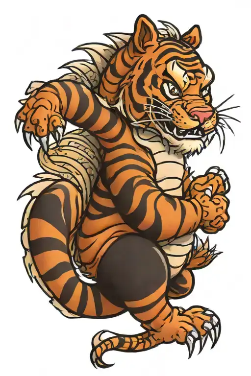 Tigger From Winnie The Pooh As A Japanese Dragon