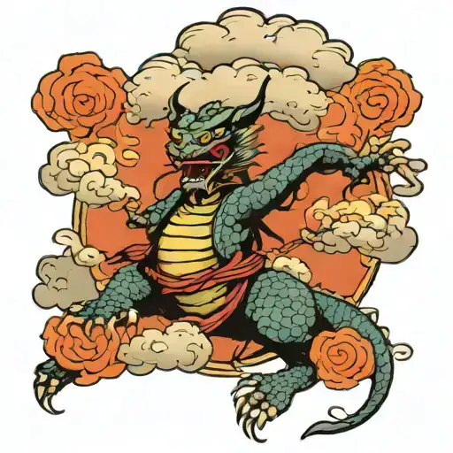 Dragon Samurai Clouds
