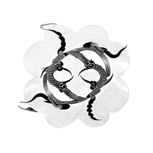 Scorpion And Dragon Intertwined In A Yin Yang Symbol