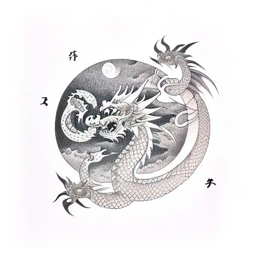 Dragon With The Moon