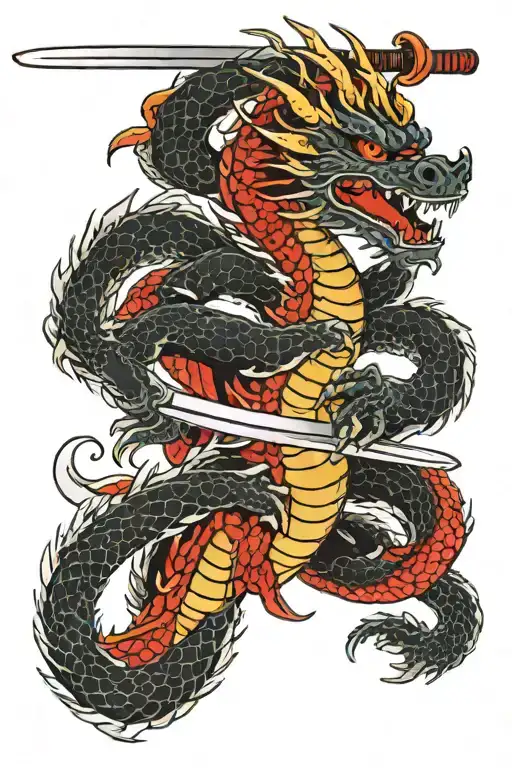 Dragon With Katana