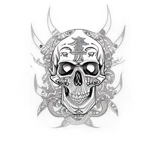 Nordic Compas With Skull