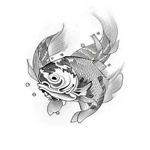 Koi Fish Wrapped Around Arm