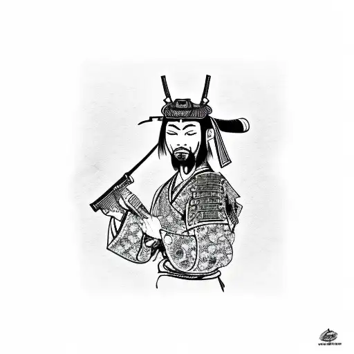 Samurai Holding Ak-47