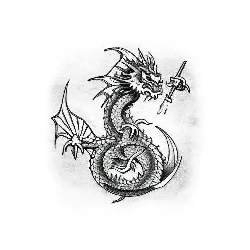 Dragon Holding Fireball For Back