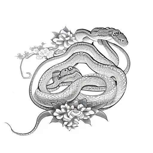 Snake And Flower
