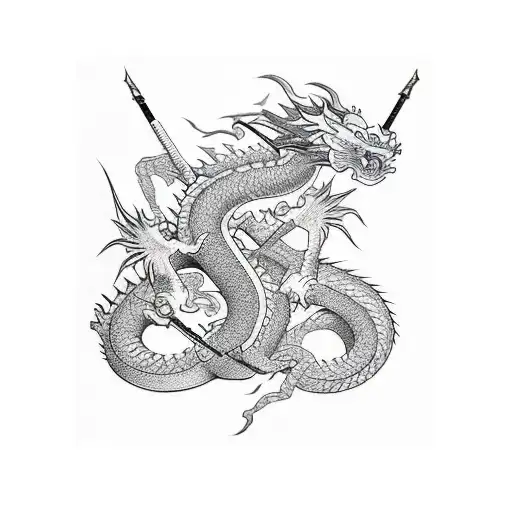 Dragon And Katana