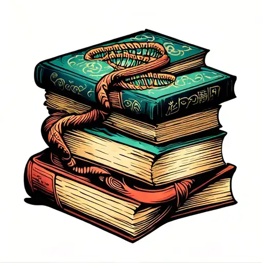 Dna Strand And Books