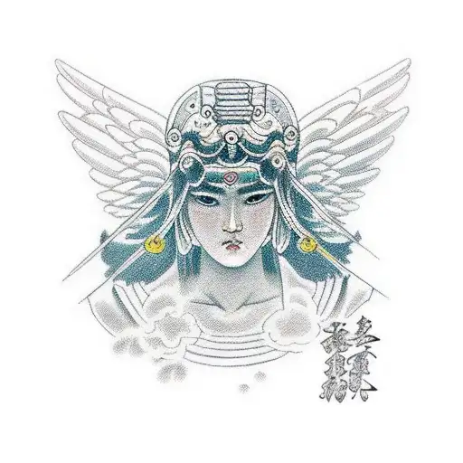 An Angelic Guardian With A Halo And Angel Numbers