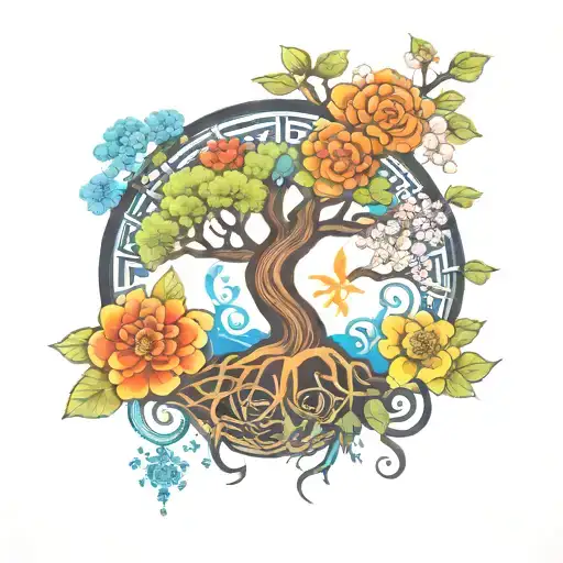 Tree Of Life Tree With Teachers And Autism Awareness