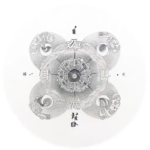 Honey Oak Inside An Enso Circle