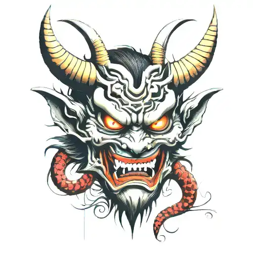 Simetric Japanese Demon Face