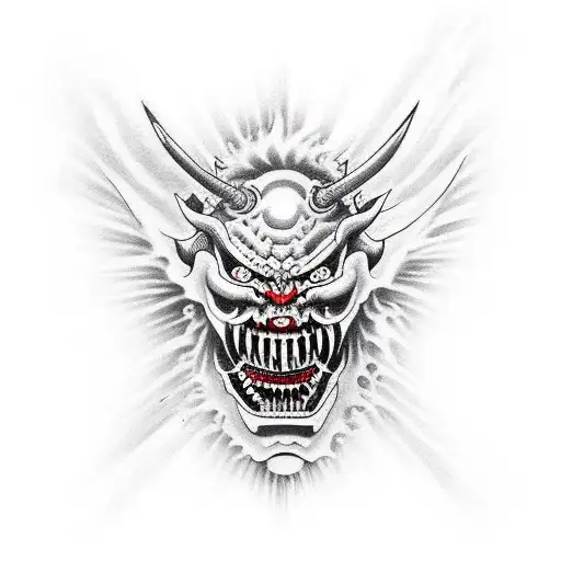 Demon Face Blood On Teeth