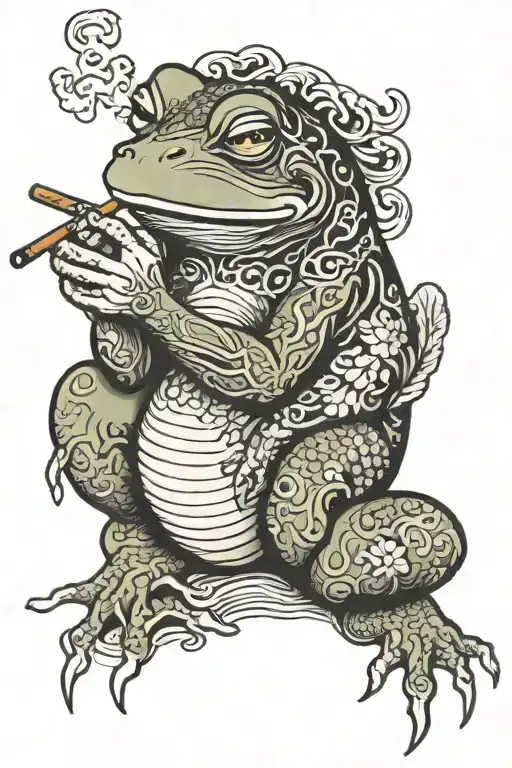 Japanese Frog Smoking