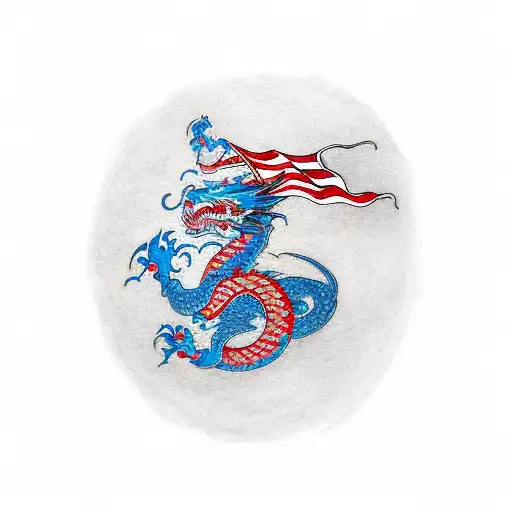 Dragon With An American Flag