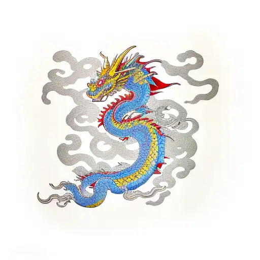 Dragon With Chrysanthemum