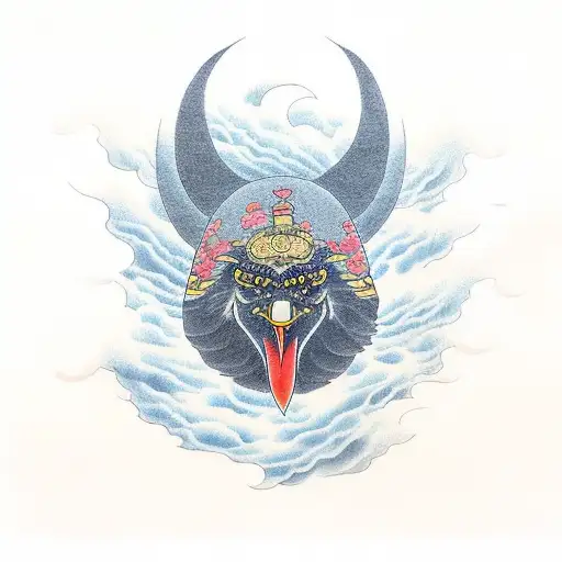 Crow With Akatsuki Cloud