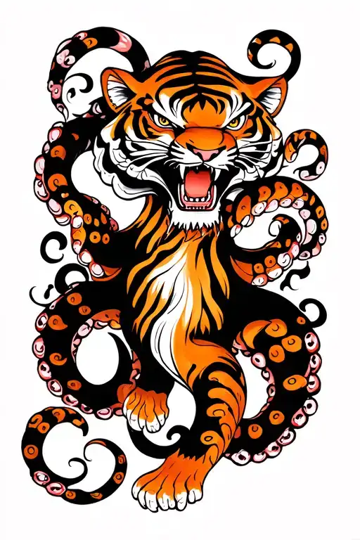 Octopus Fighting Tiger