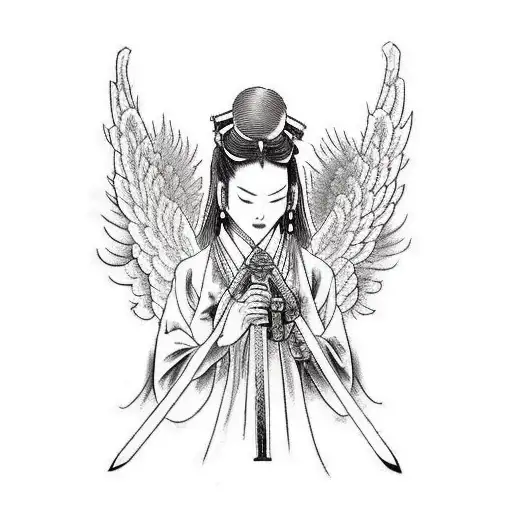 Angel With Whip And Sword