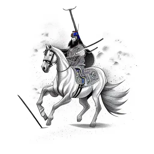 Man On Horse With Lightning Sword