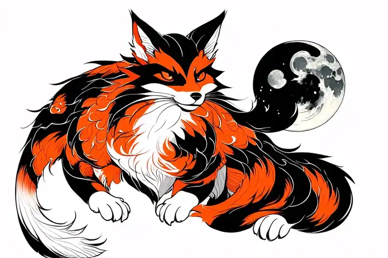 Kitsune Against The Moon
