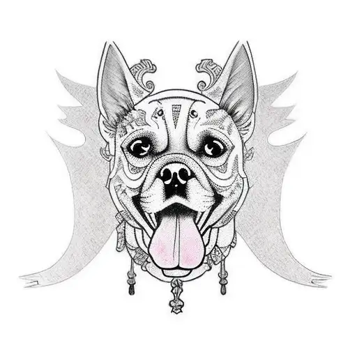 Dog With Knifes On Back