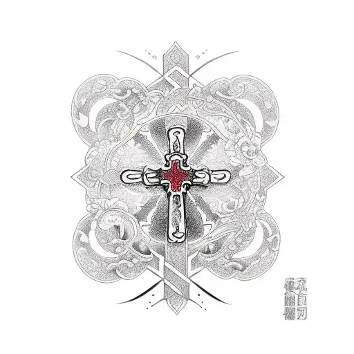 Christian Cross With Woman