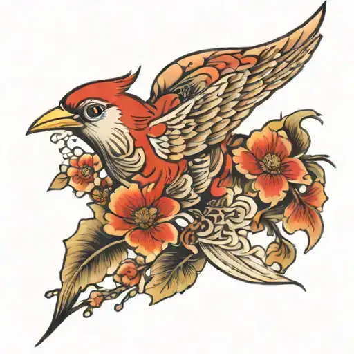 Vermillion Bird Arm Sleeve