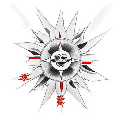 Christian Cross With A Sun