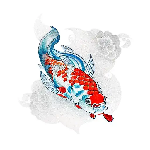 Koi Fish With Lotuses