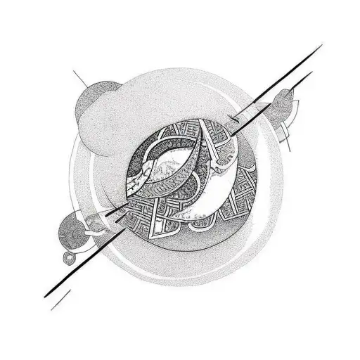 Lines And Small Moon