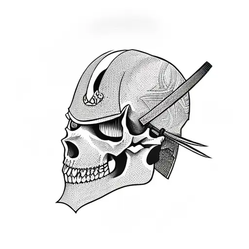 Samurai Helmet And Armor But Face Is Replaced With Skull