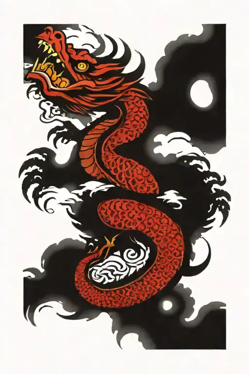 Dragon And Moon