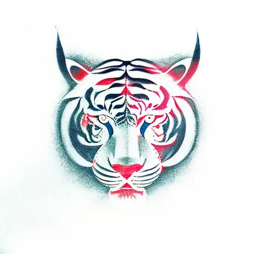 Japanese Kanji Symbol For 'Strength' Incorporated With A Tiger Design