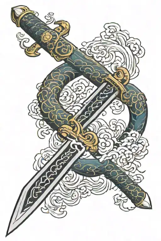 Sword With Kanji Symbol
