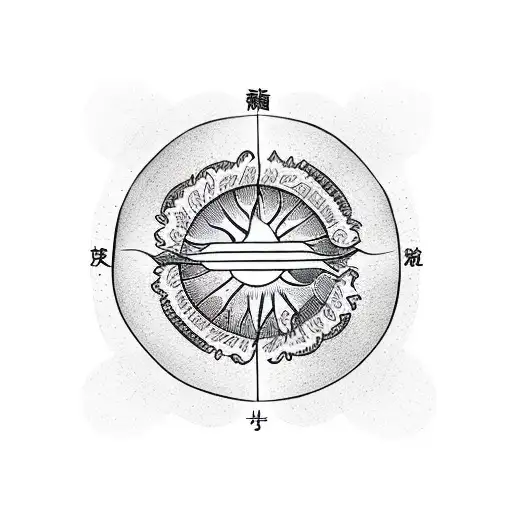 Sun With Kanji For Hikari