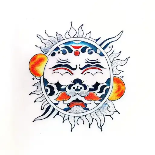 Sun And Moon Above Samurai