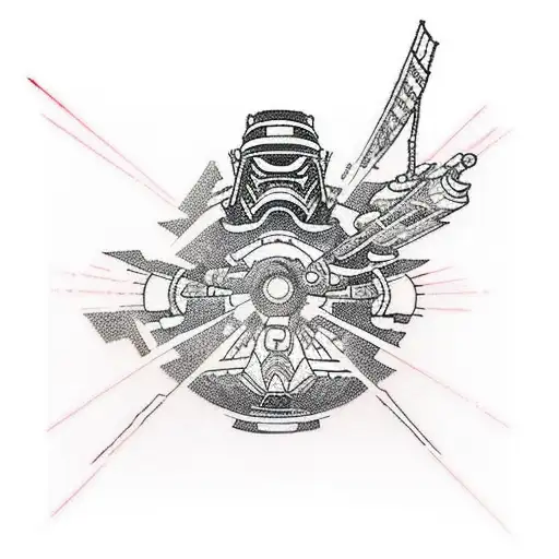 Samurai Pilot Riding A Laser-powered X-wing