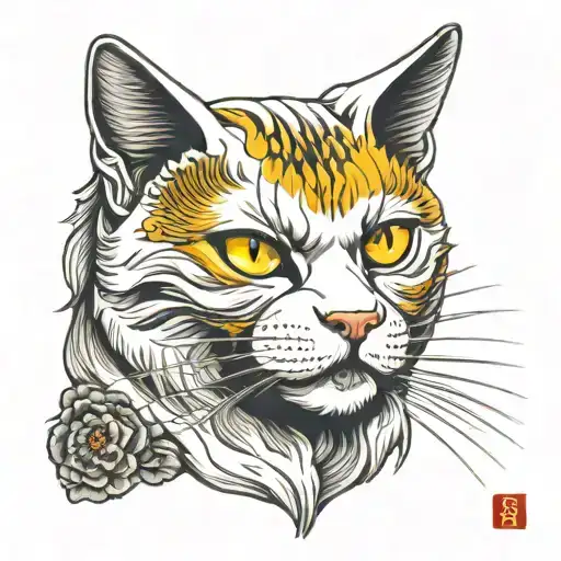 White Cat With Yellow Eyes