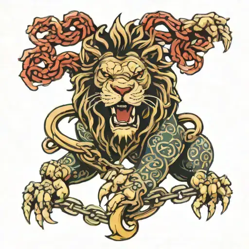 Lion Break The Chain Links