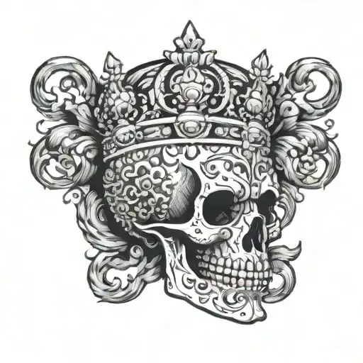 Tibetan Skull Wearing A Crown