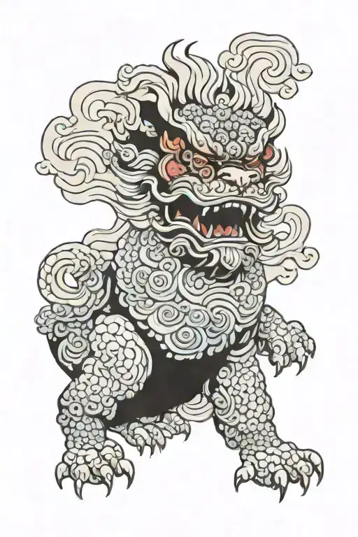Foo Dog With Black Cloud Style
