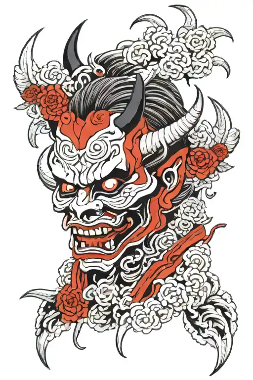 Japanese Style Demon Sleeve Mask