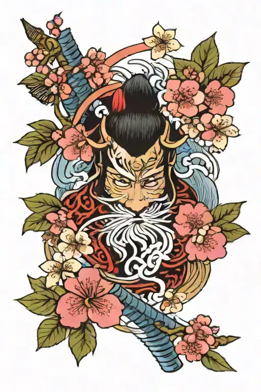 Samurai Tattoo Cherry Blossoms