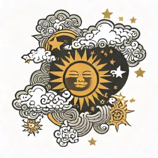 Sun Moon Stars Clouds