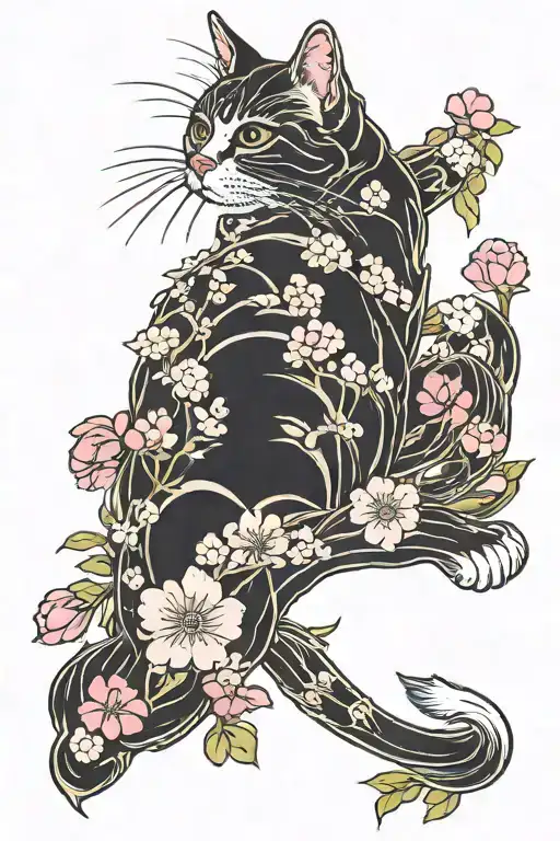 Cherry Blossom Cat