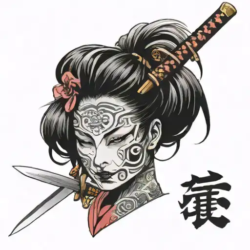 Girl Onisplitmask Katana Sword