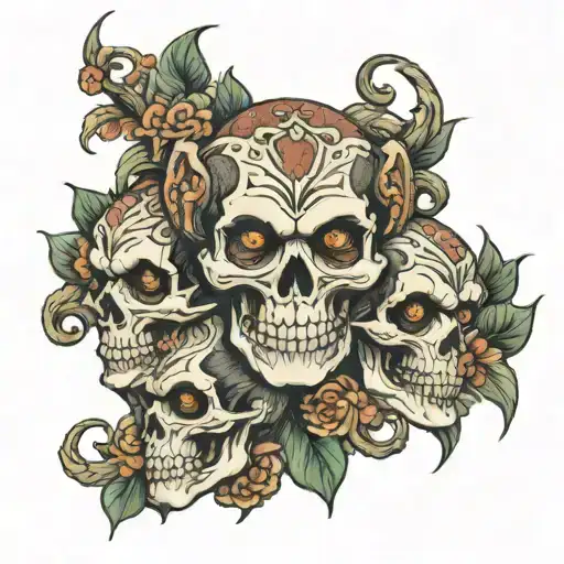 Three Monkey Skull