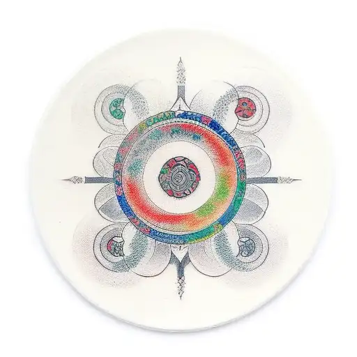 Enso Circle Paintbrush Stroke With Libra Scales In The Middle